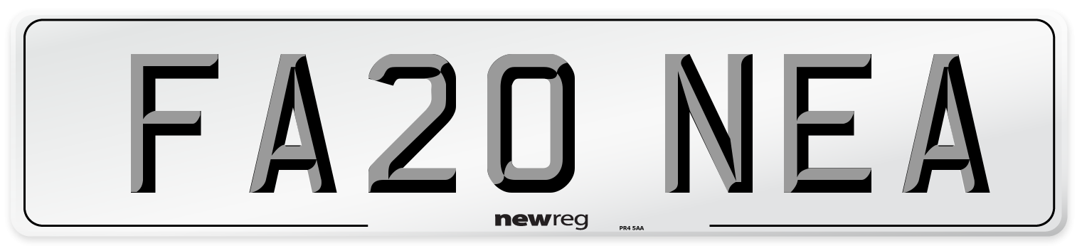 FA20 NEA Number Plate from New Reg